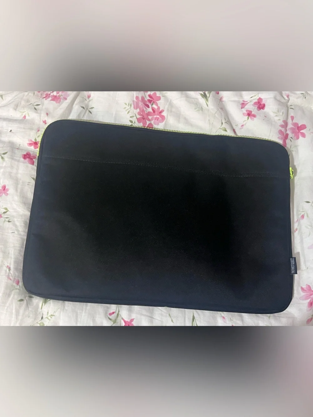 Herschel Black Laptop Sleeve with Neon Green Zip
